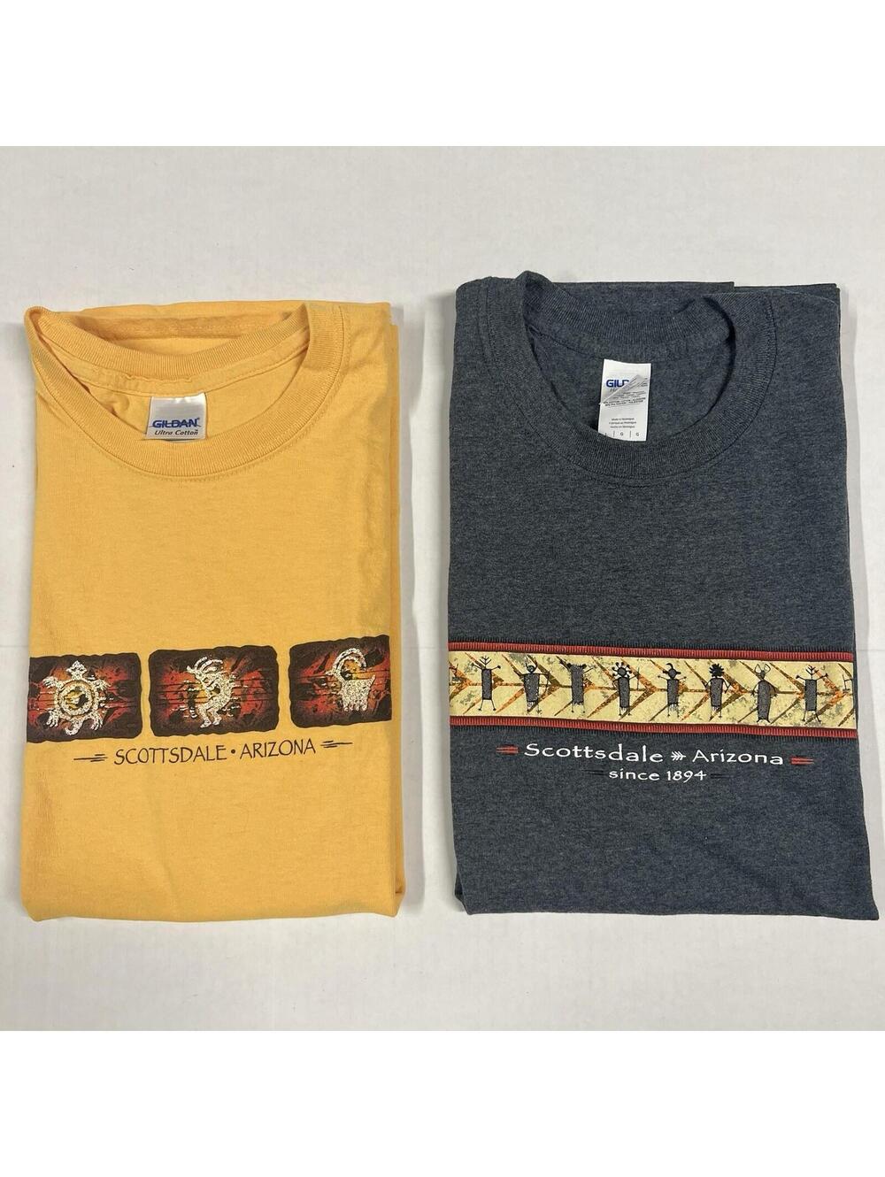 Lot Of 2 Scottsdale Arizona T Shirt Destination Aztec Sz L Gray Yellow